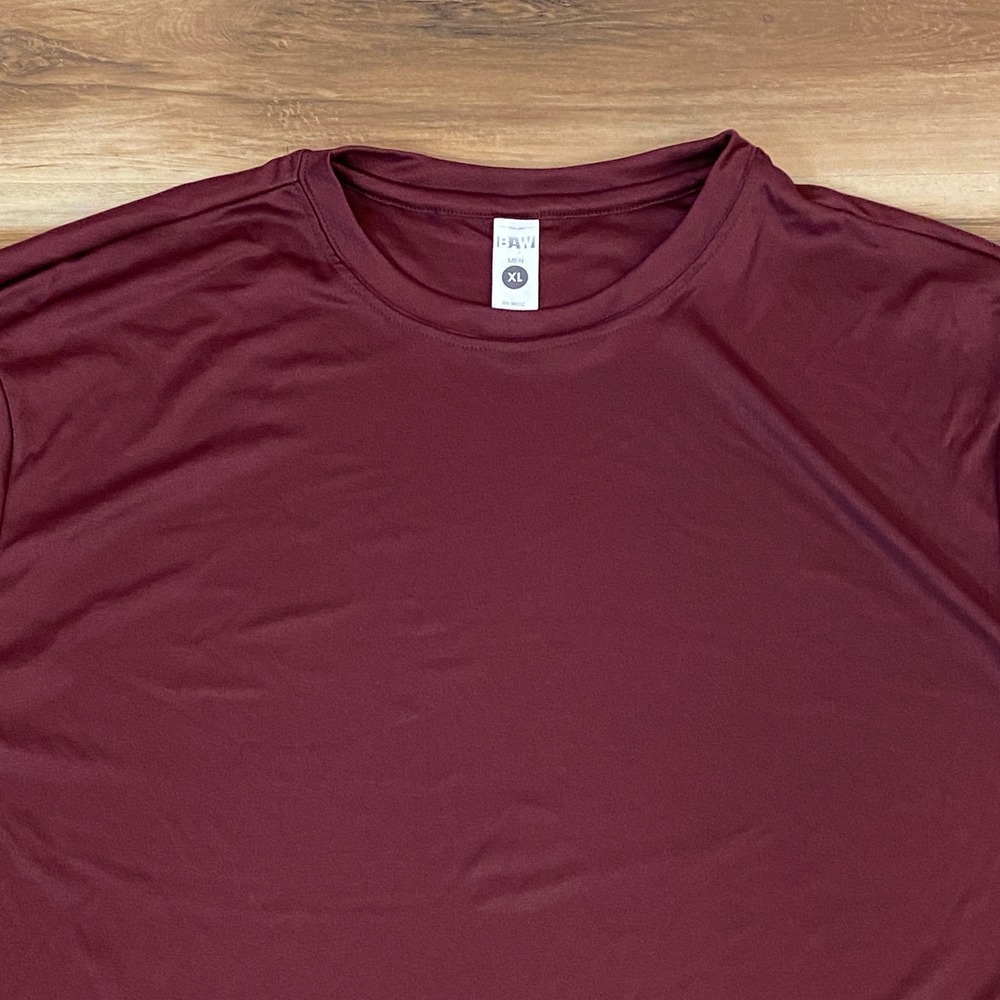 BAW Shirt Mens XL Xtreme-Tek Long Sleeve Maroon Athletic T-Shirt Performance